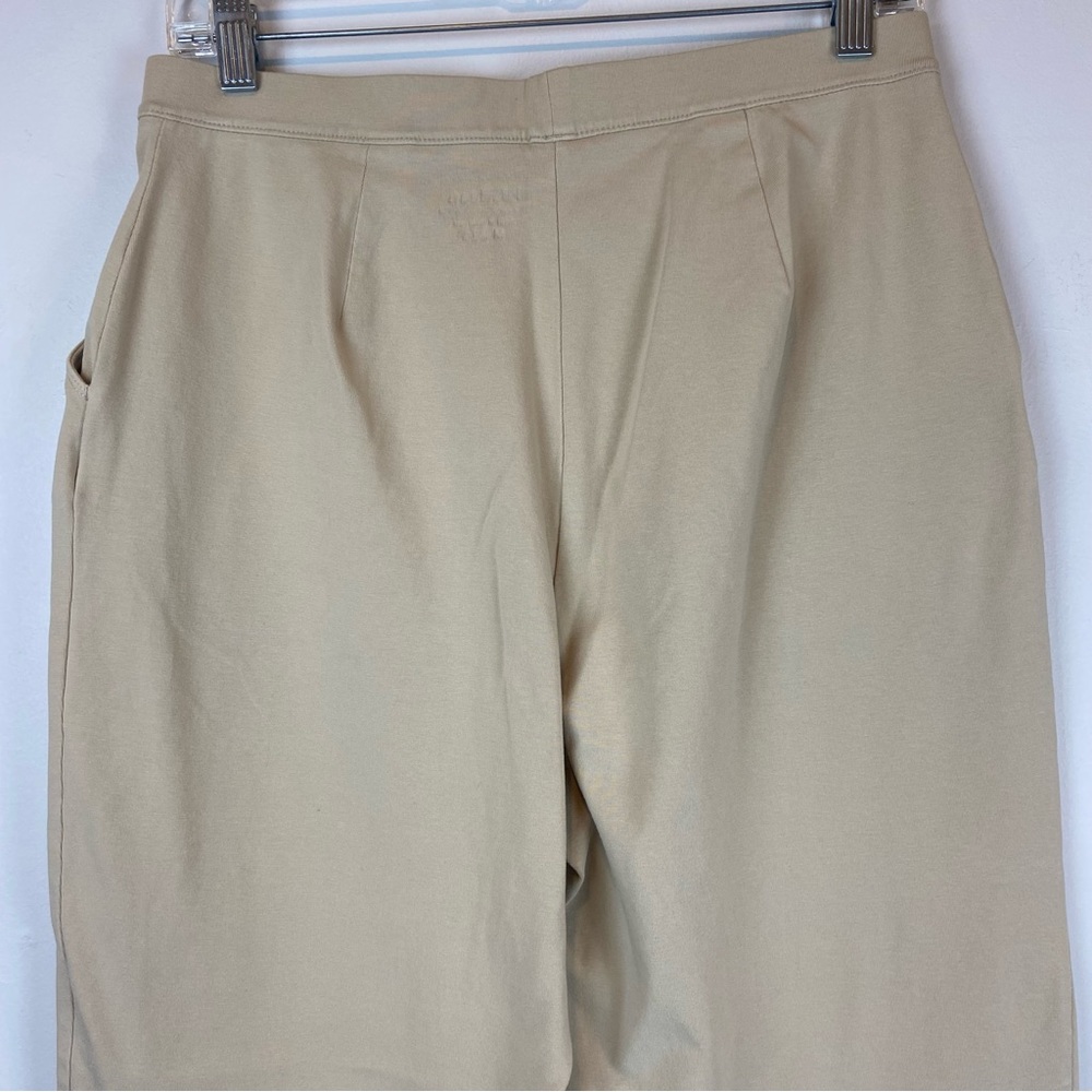 L.L. Bean tan Leggings Women’s Size Medium Cotton Pockets Wide Leg - Picture 5 of 7